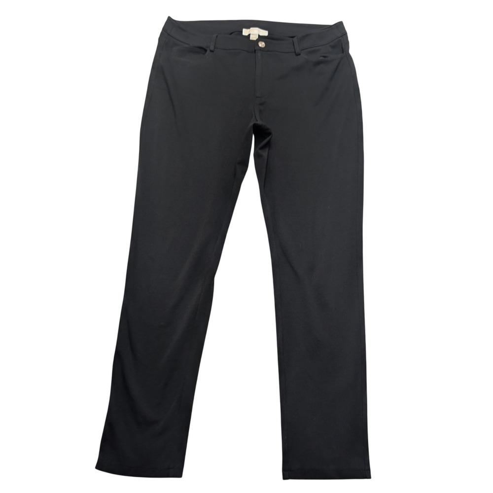 Michael Kors Pants Womens 12 Black Straight Leg Stretch 5-Pocket Trousers